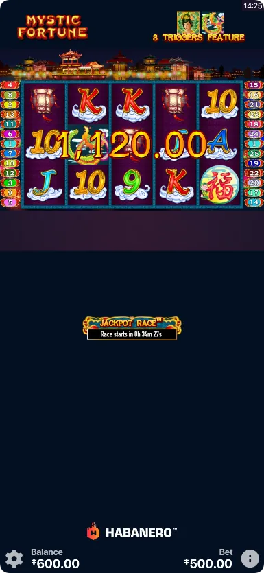 Winning spin Mystic Fortune