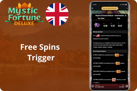 Mystic Fortune Deluxe free spins bonus round lotus scatter